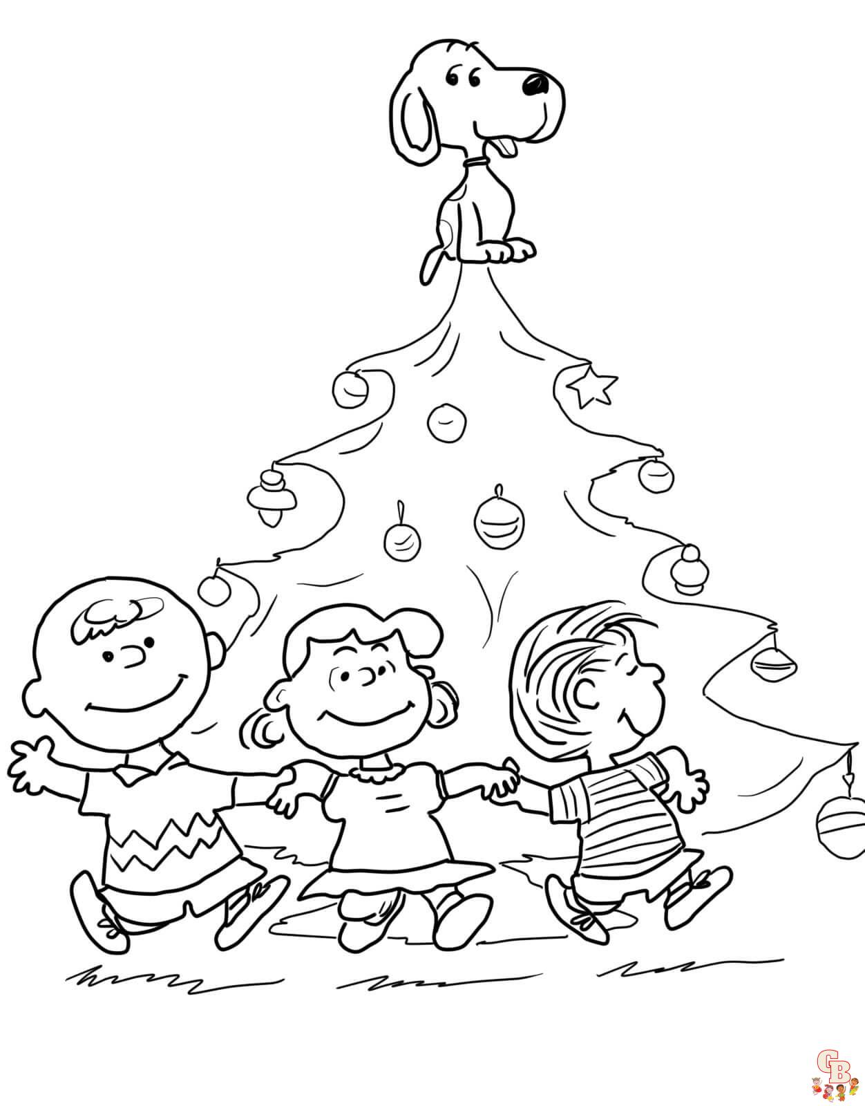 Christmas with Snoopy Coloring Pages 6