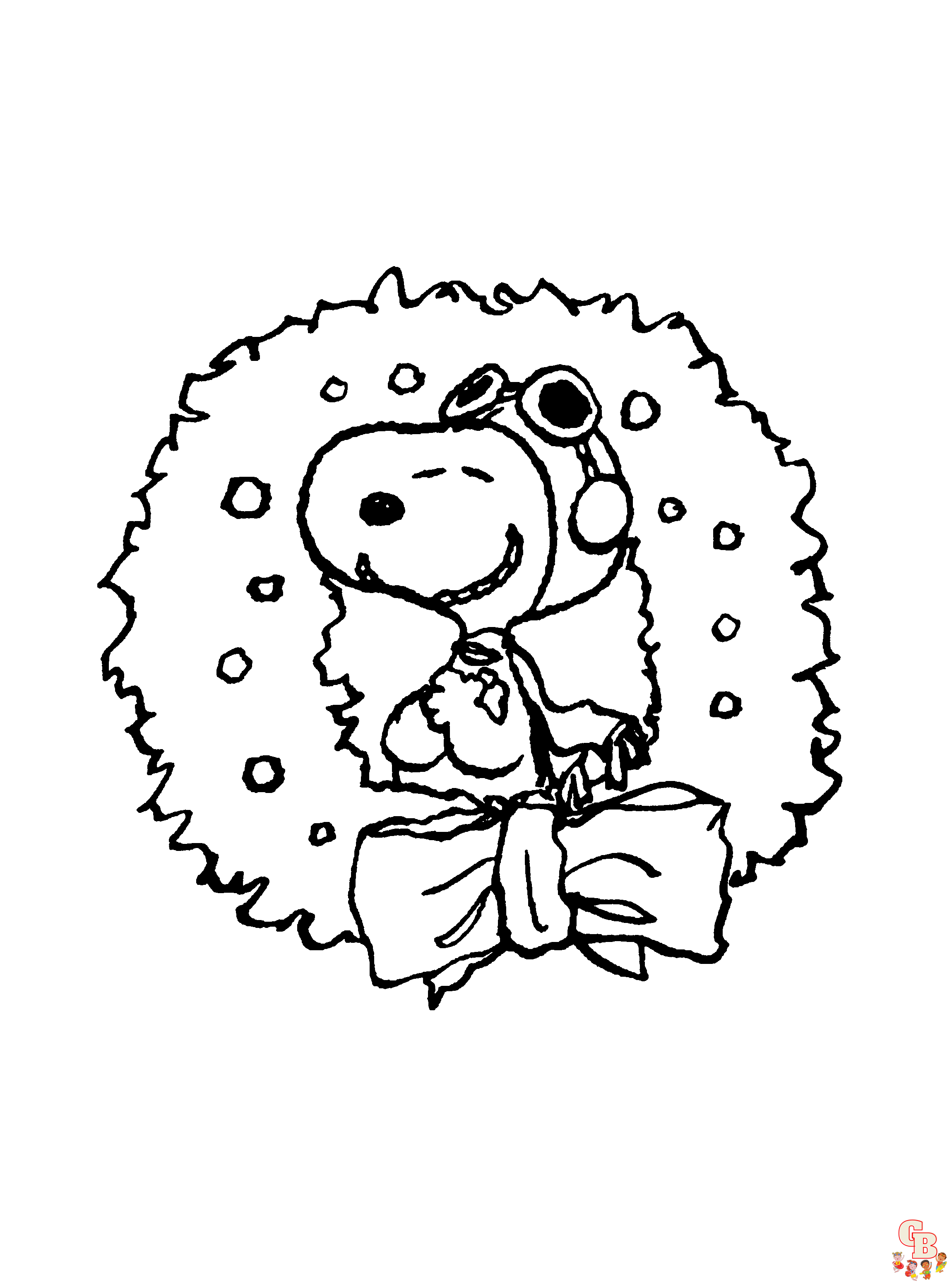 Christmas with Snoopy Coloring Pages 7