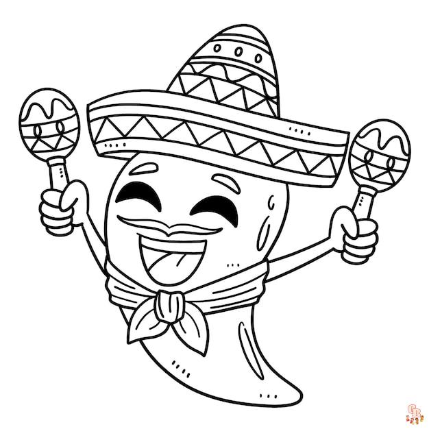 Cinco de Mayo coloring pages for kindergarten