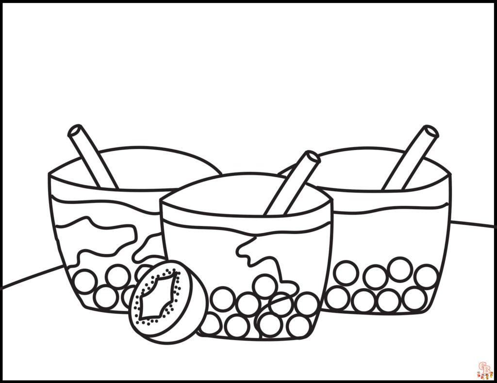 Cute Boba Tea Coloring Pages 2