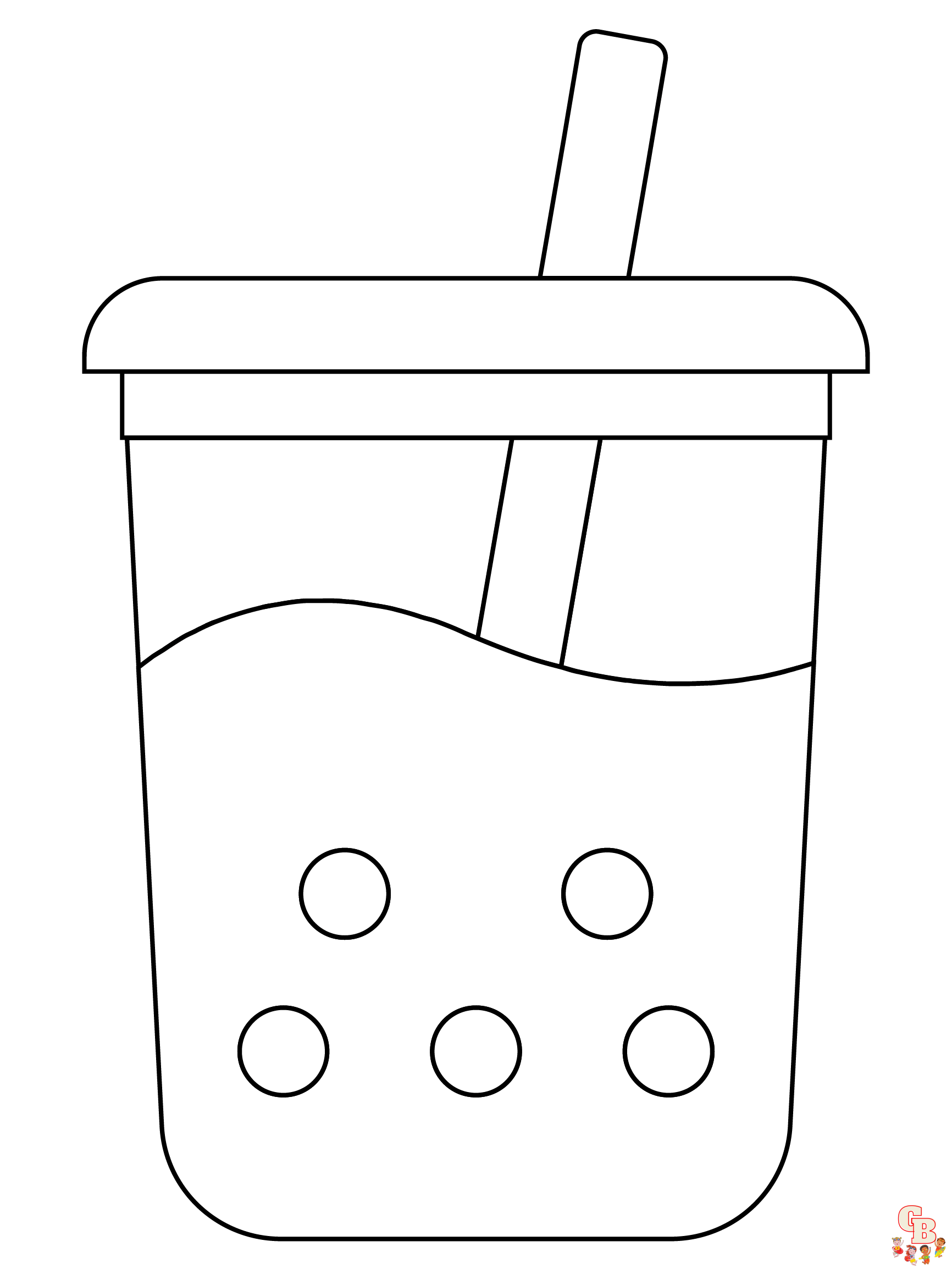 Cute Boba Tea Coloring Pages 2