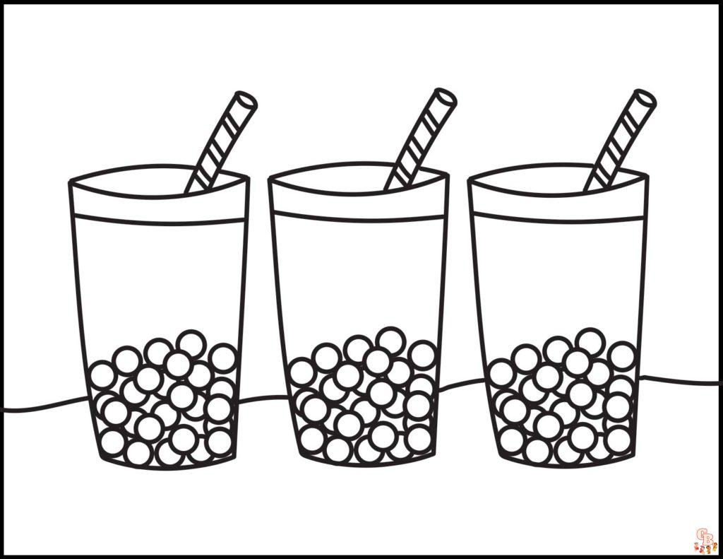 Cute Boba Tea Coloring Pages 3