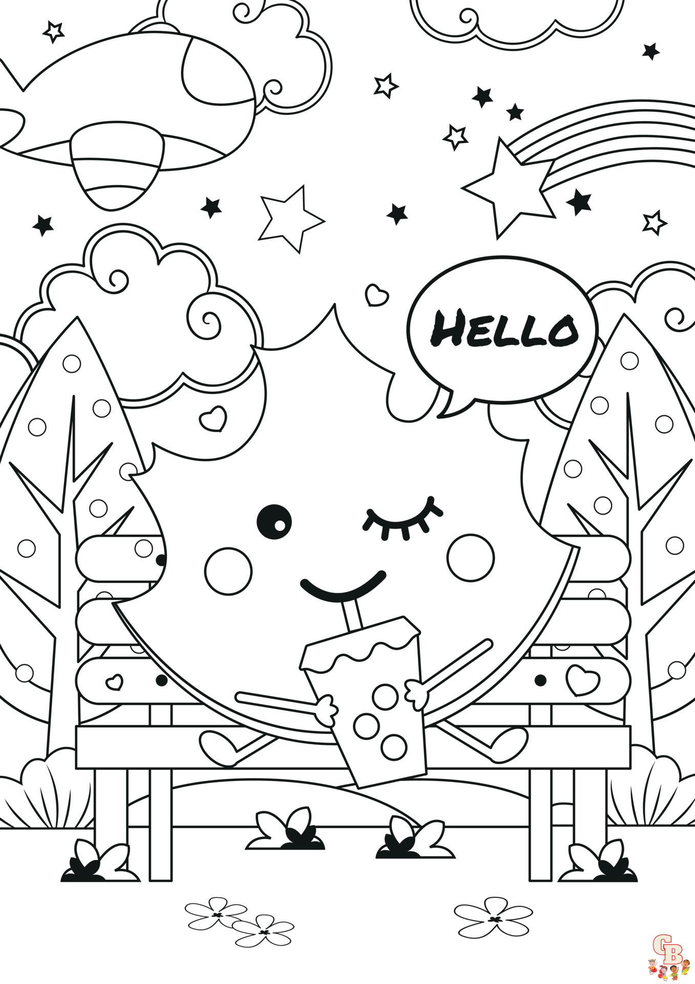 Cute Boba Tea Coloring Pages 4