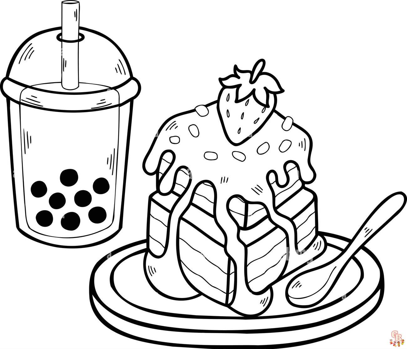 Cute Boba Tea Coloring Pages 7