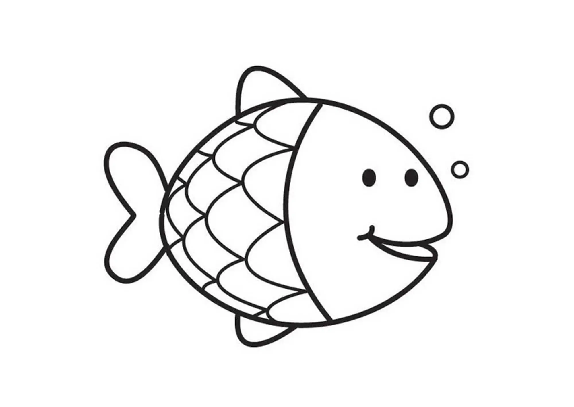 Cute Fish Coloring Pages 1