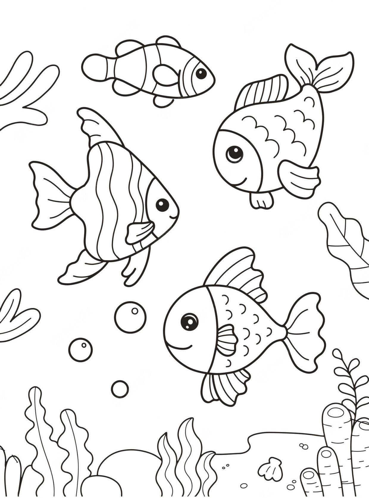Cute fish coloring pages printable free and easy to color