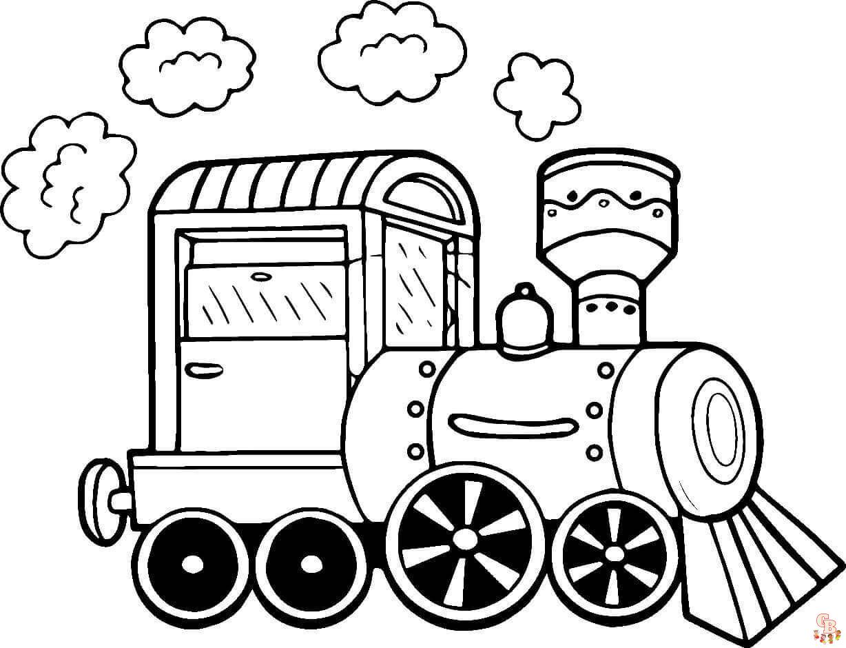 Cute Train coloring pages free 1