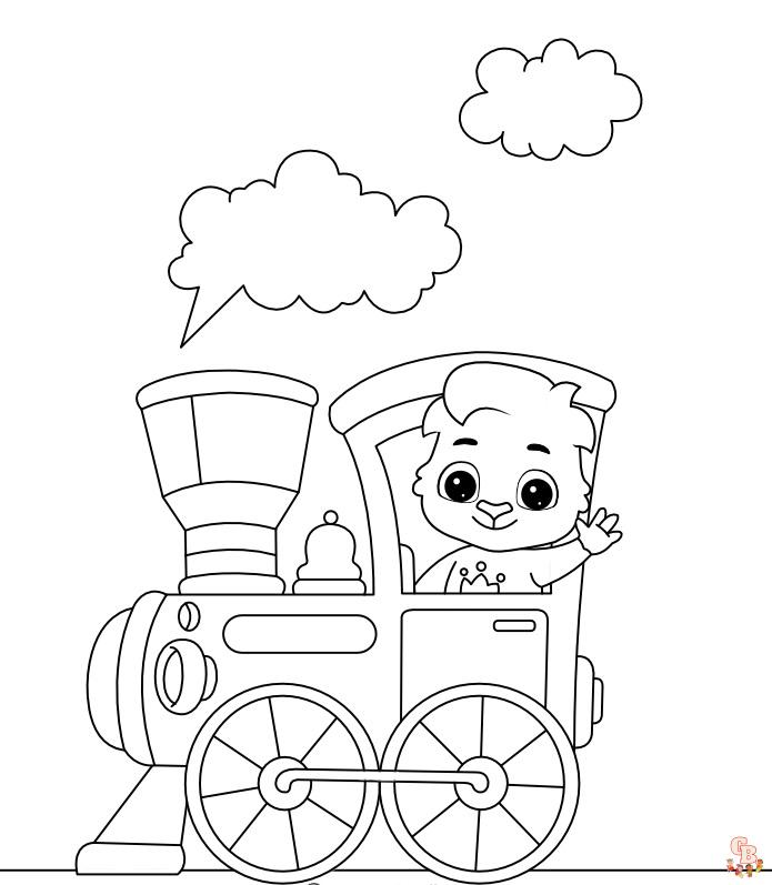 Cute Train coloring pages free 2