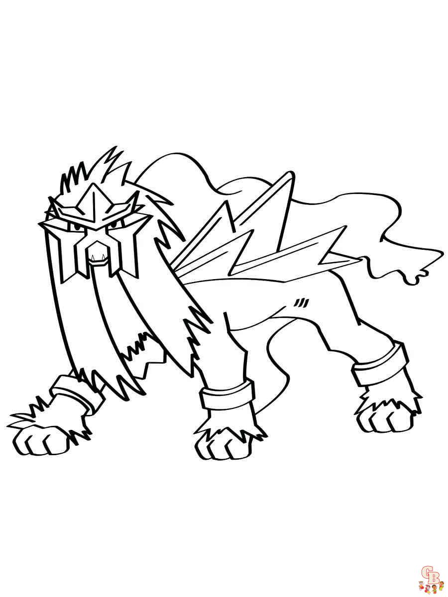 Entei Coloring Pages 4