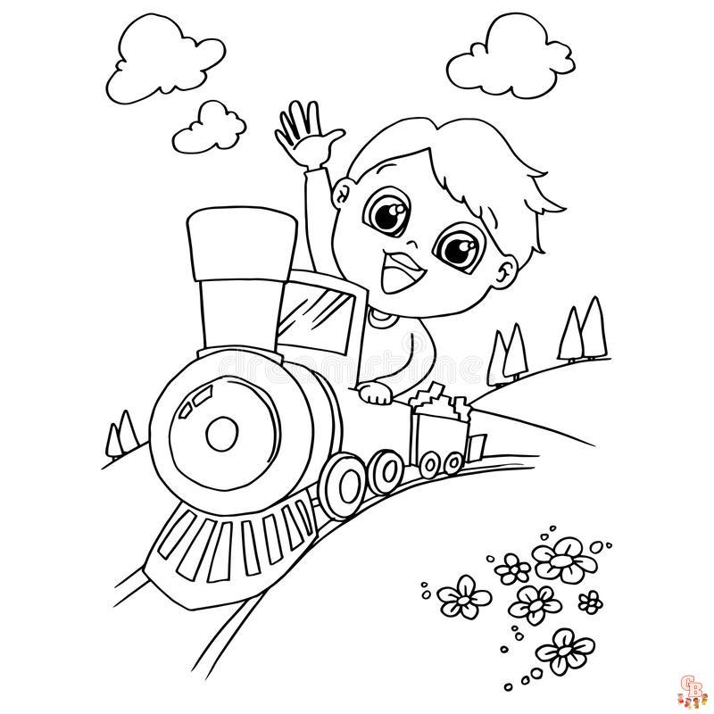 Free Cute Train coloring pages for kids