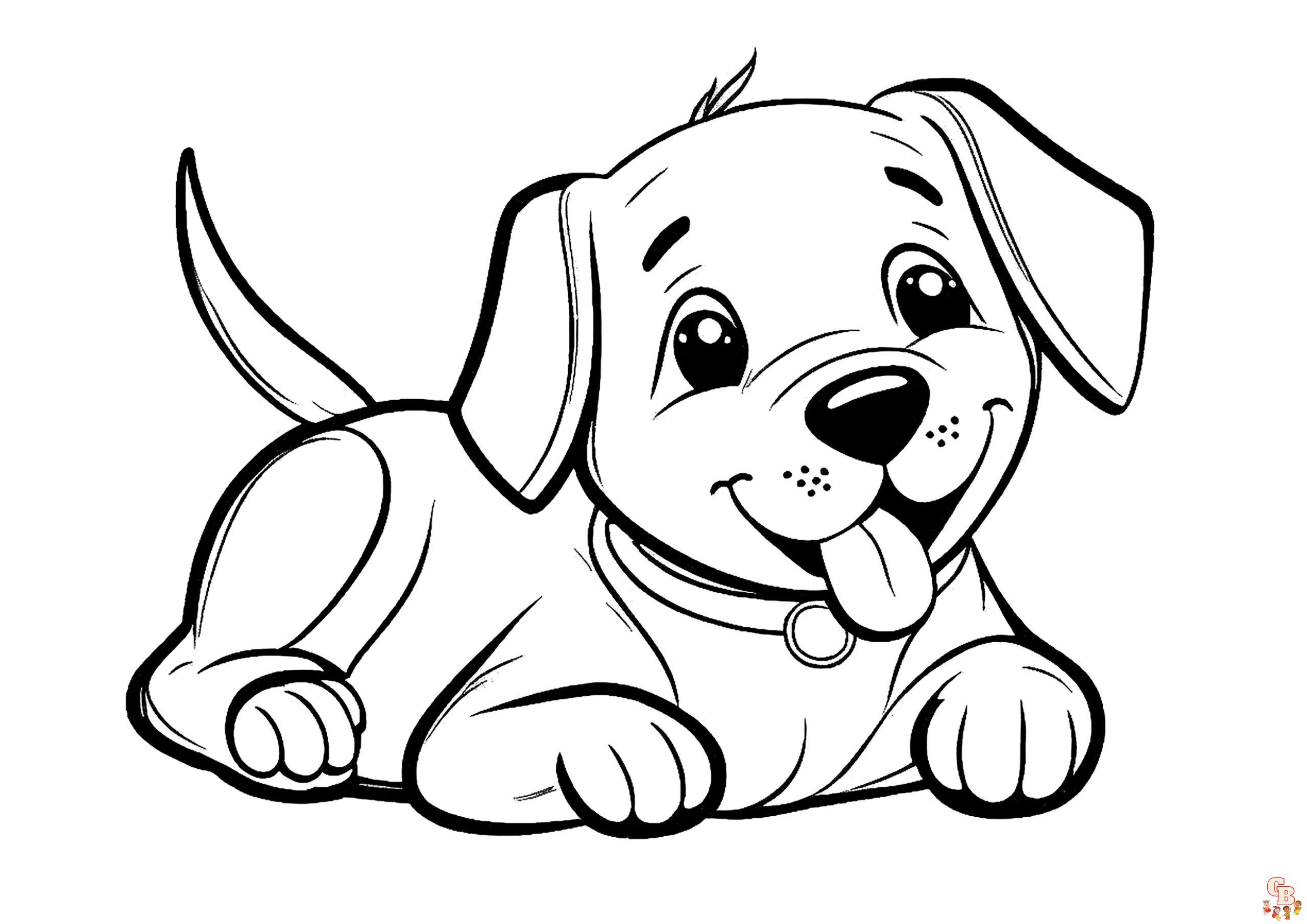 Happy Baby Dog Coloring Pages 3