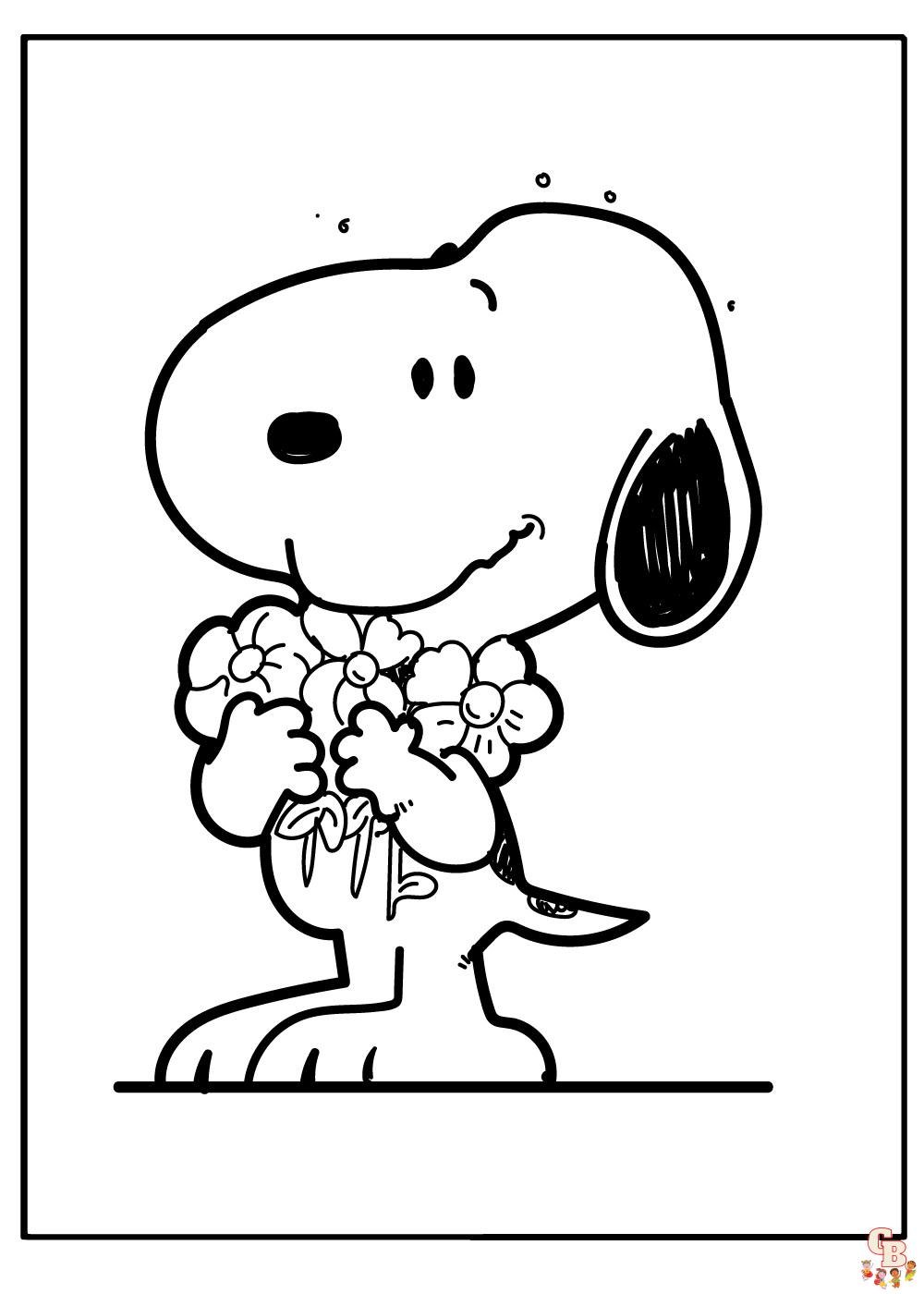 Happy Birthday Snoopy Coloring Pages 6