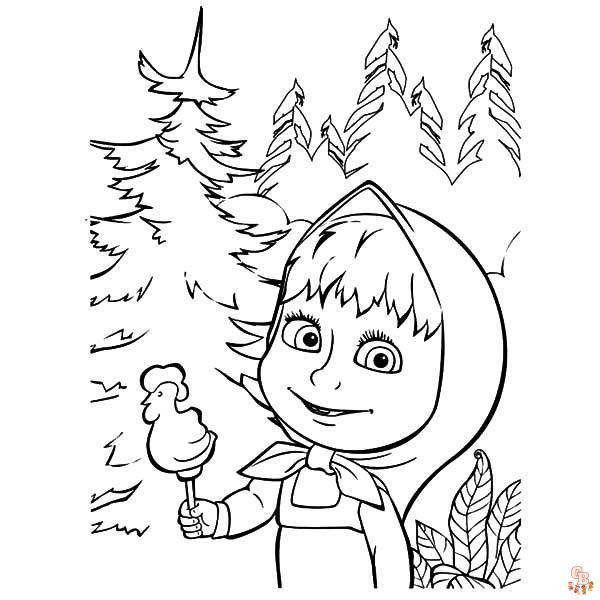 Masha Coloring Pages 12