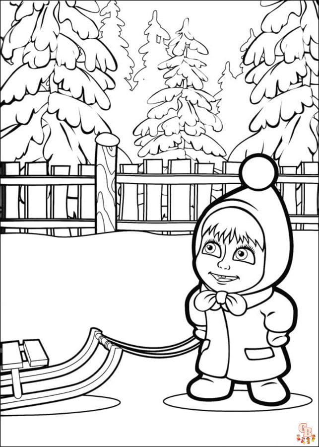 Masha Coloring Pages 9