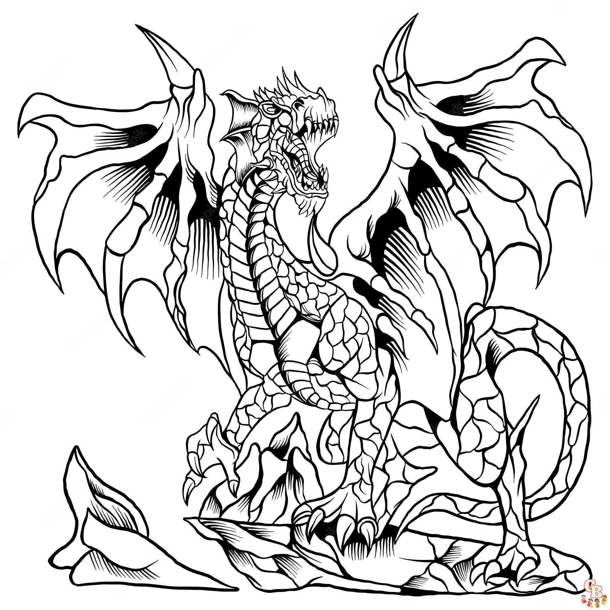 Medieval Dragon Coloring Pages 1