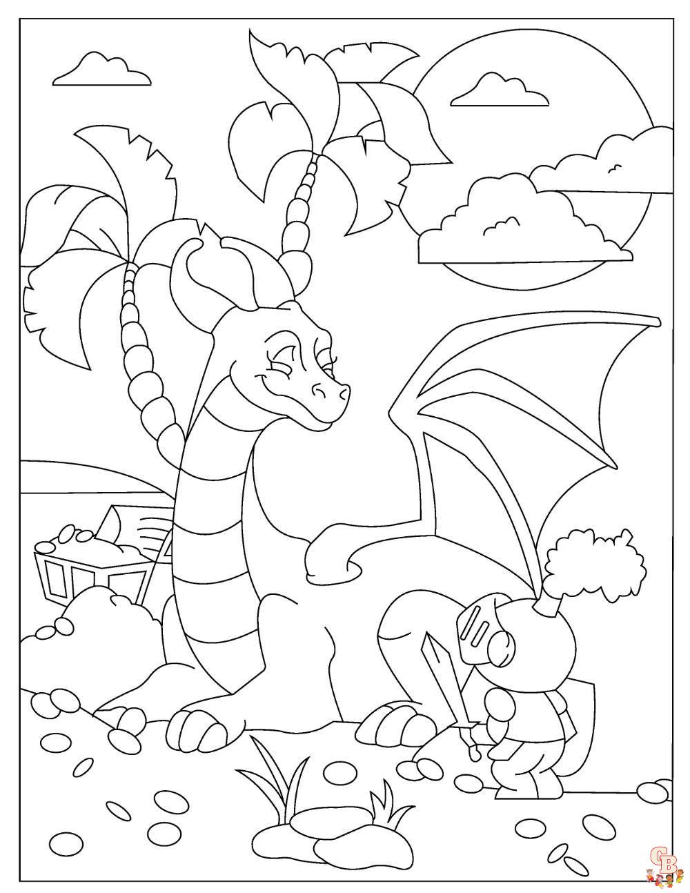 Medieval Dragon Coloring Pages 8