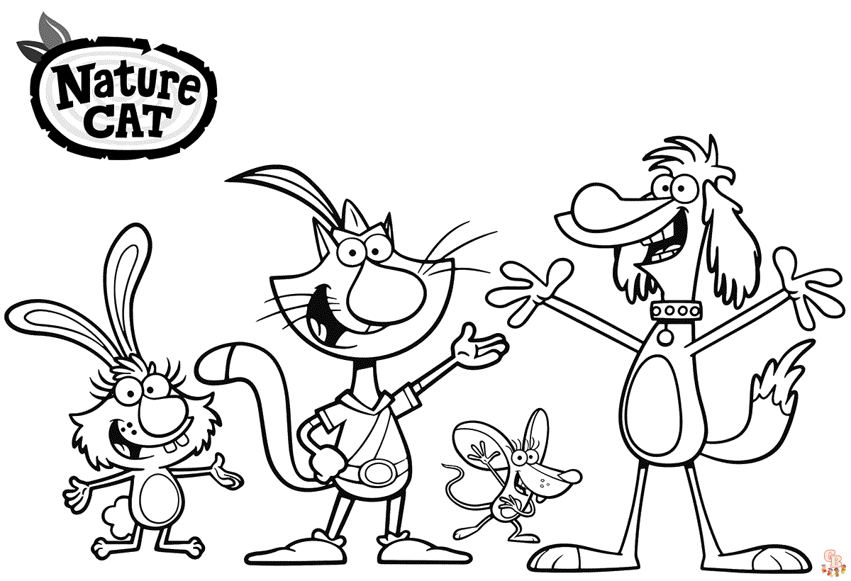 Nature Cat Coloring Pages 2