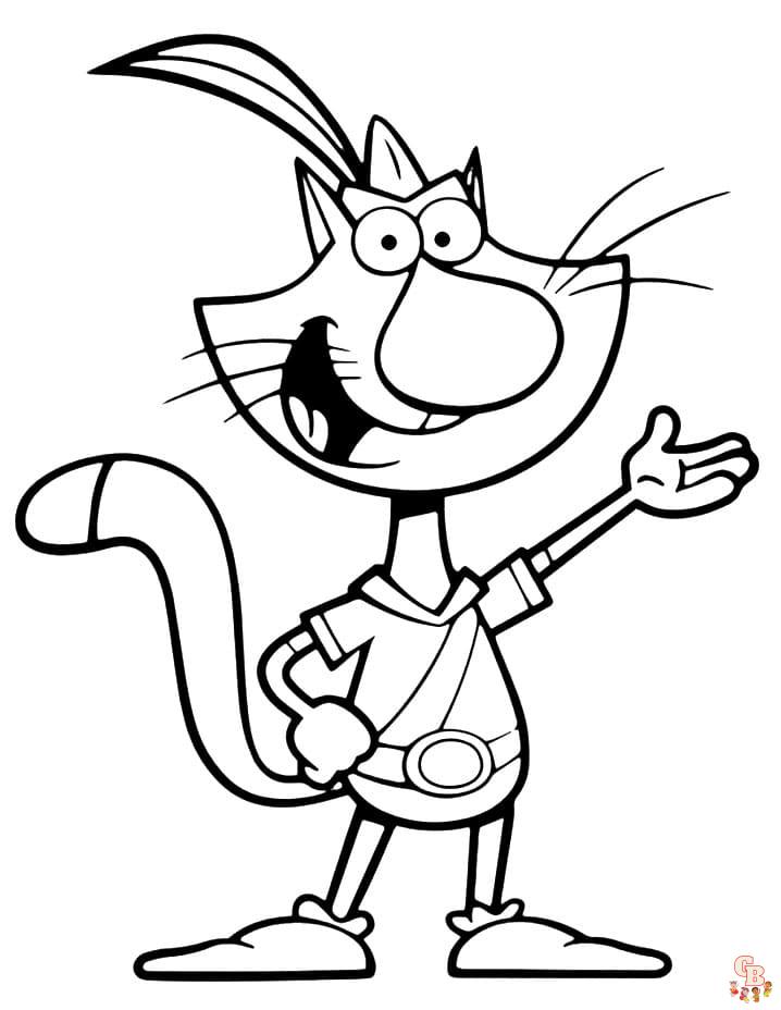 Nature Cat Coloring Pages 4