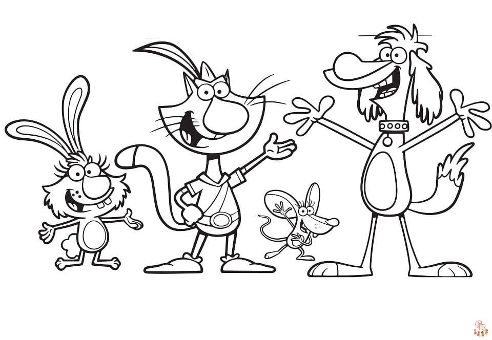 Nature Cat Coloring Pages 9