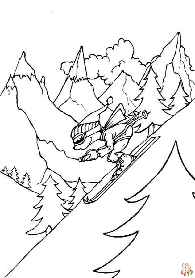 Skiing Coloring Pages 1