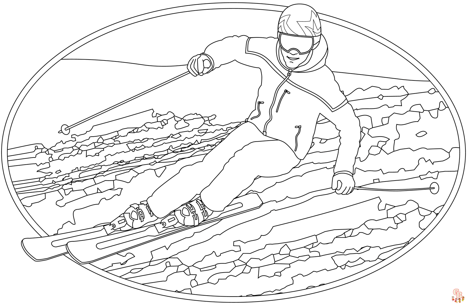 Skiing Coloring Pages 1