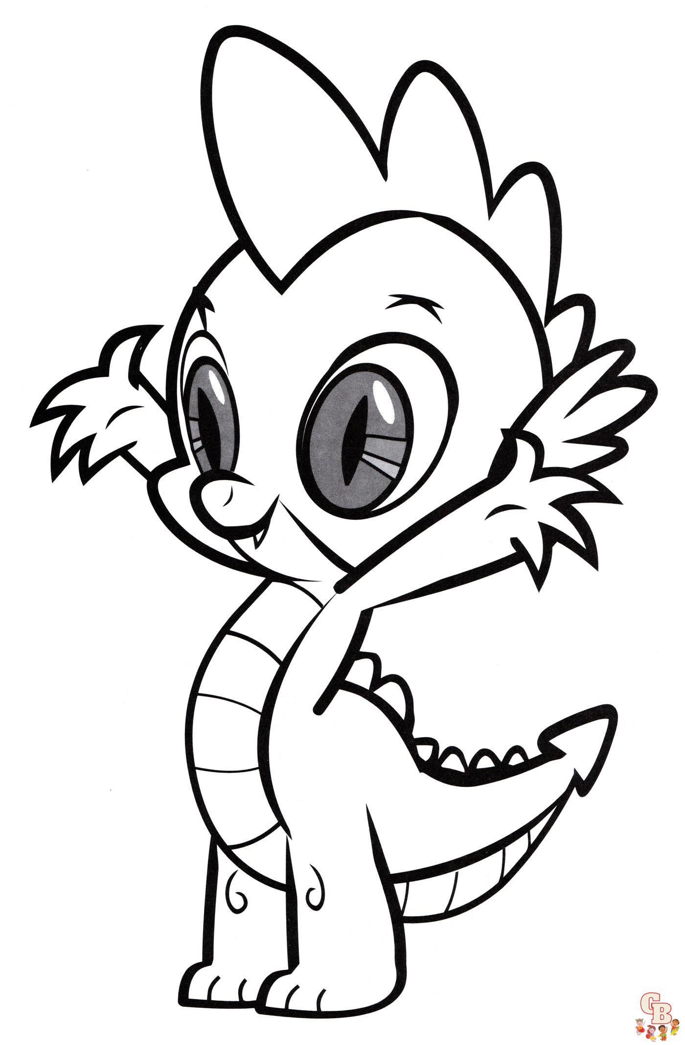 Spike The Dragon Coloring Pages 1