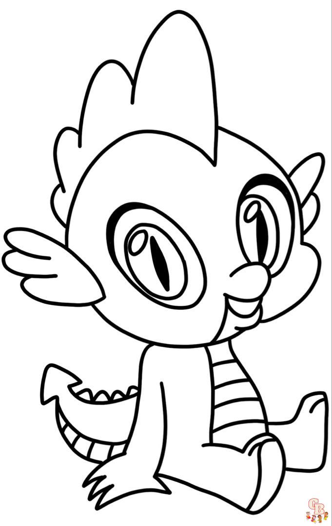 Spike The Dragon Coloring Pages 4