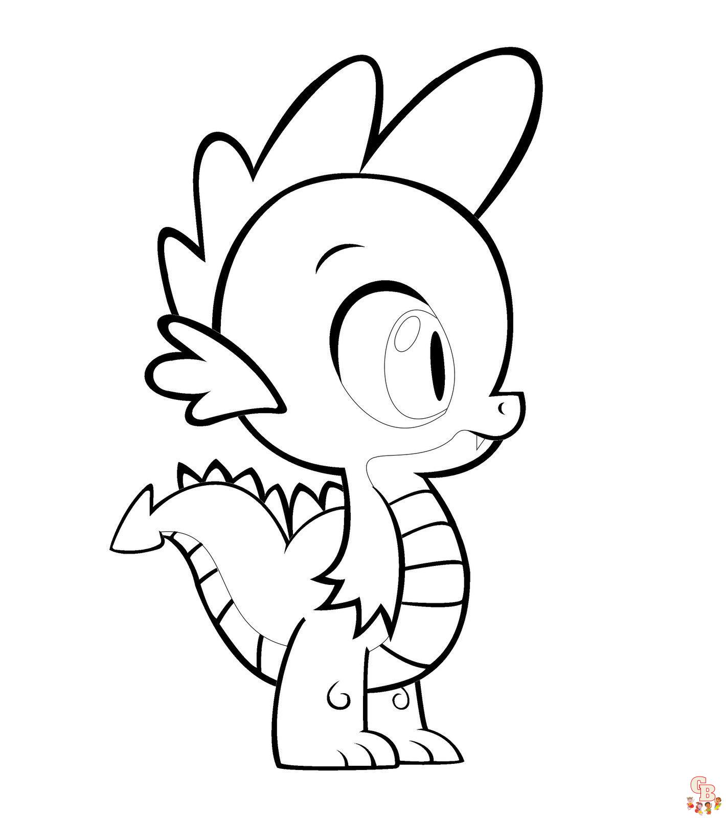 Spike The Dragon Coloring Pages 7