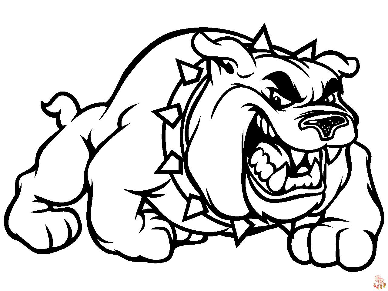 Strong Bulldog Coloring Pages 1