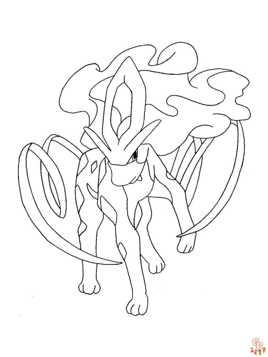 Suicune Coloring Pages 3