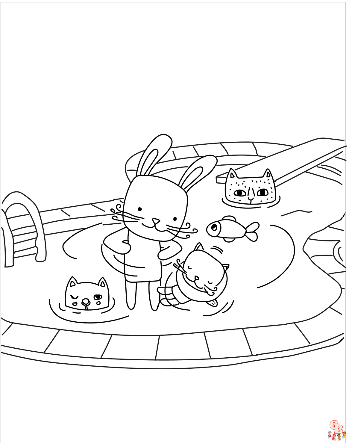 Swimming Pool Coloring Pages 1