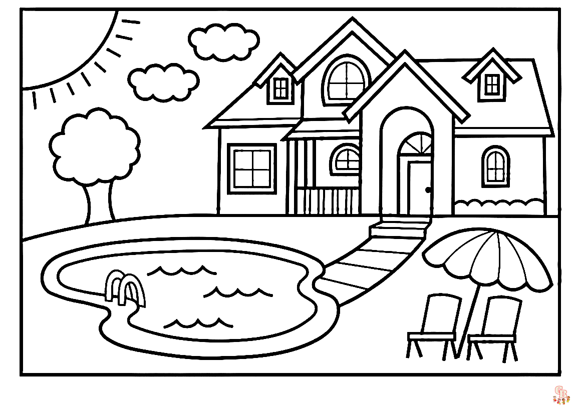 Swimming Pool Coloring Pages 2