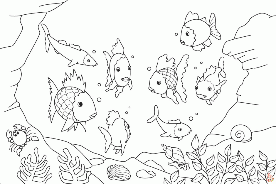 The Rainbow Fish Coloring Pages 1