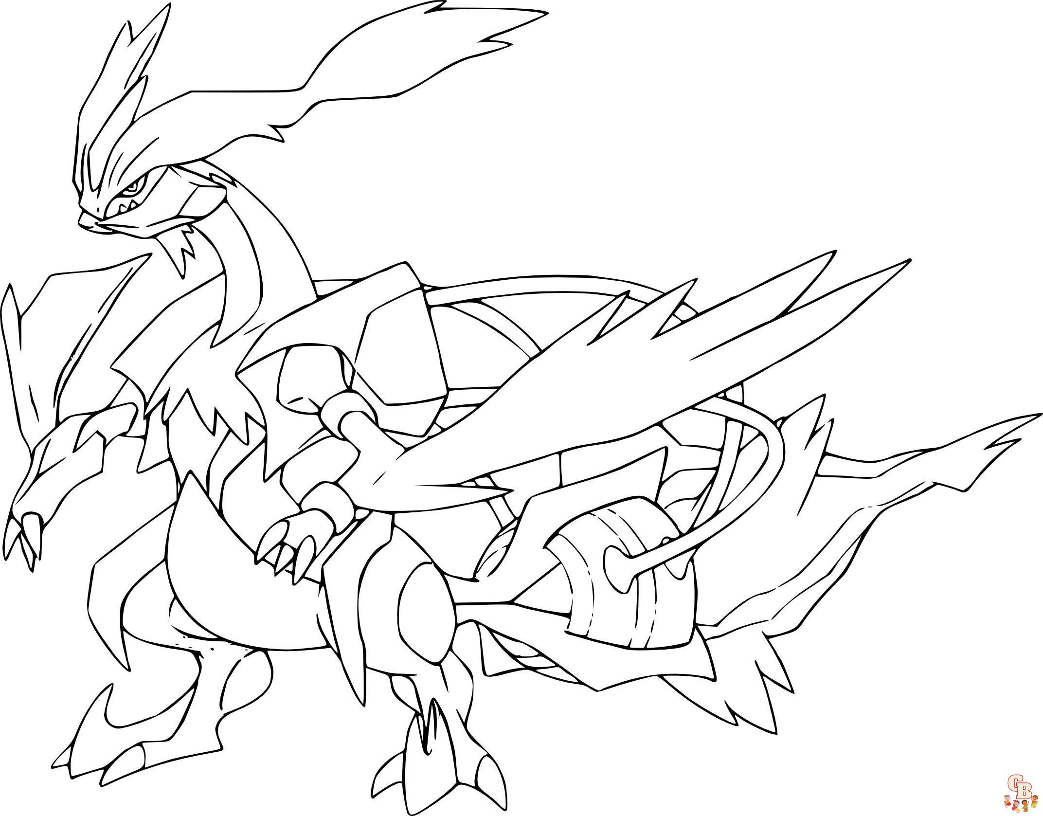 Zekrom and Reshiram Coloring Pages 2