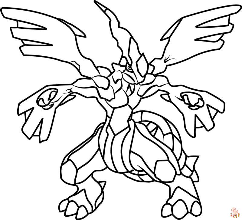 Zekrom and Reshiram Coloring Pages 3