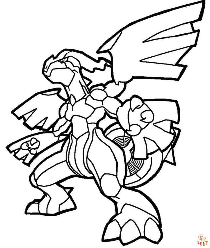 Zekrom and Reshiram Coloring Pages 4