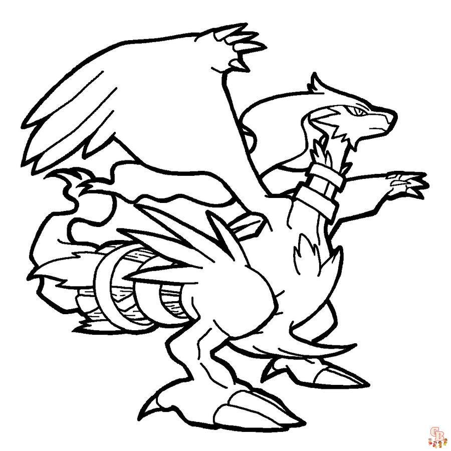 Zekrom and Reshiram Coloring Pages 5