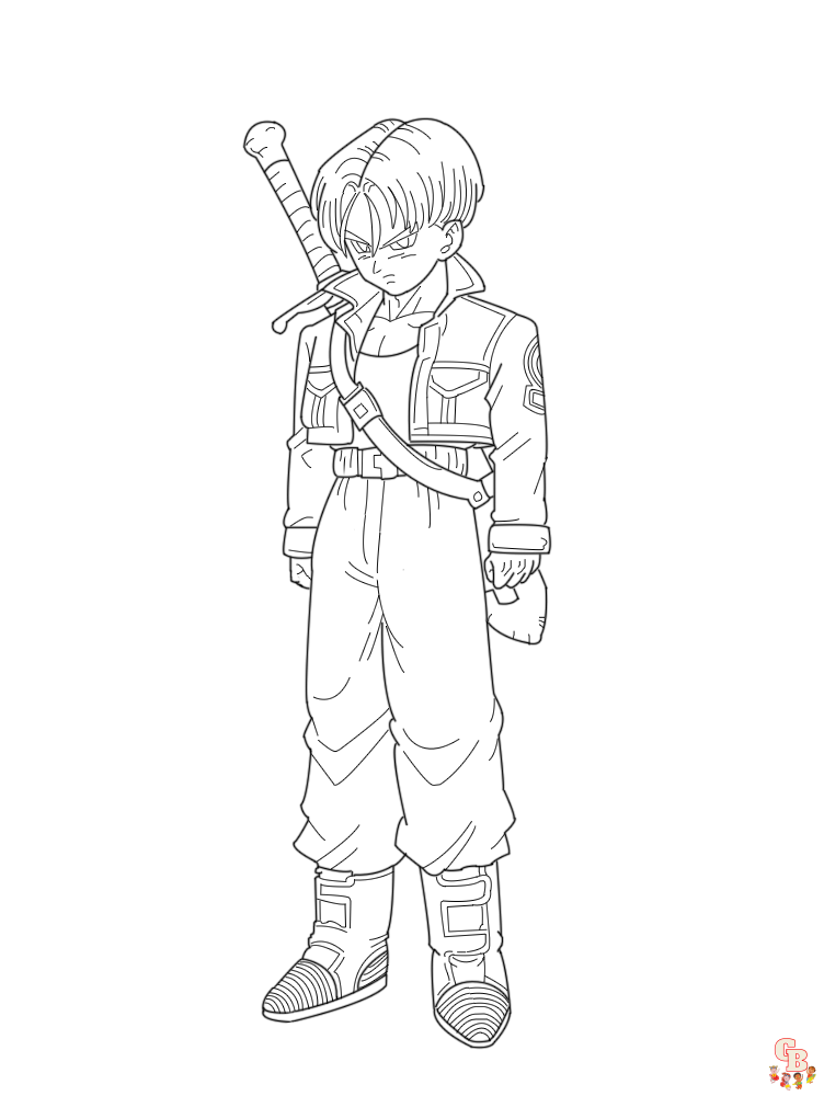 dragon ball z coloring pages trunks 1