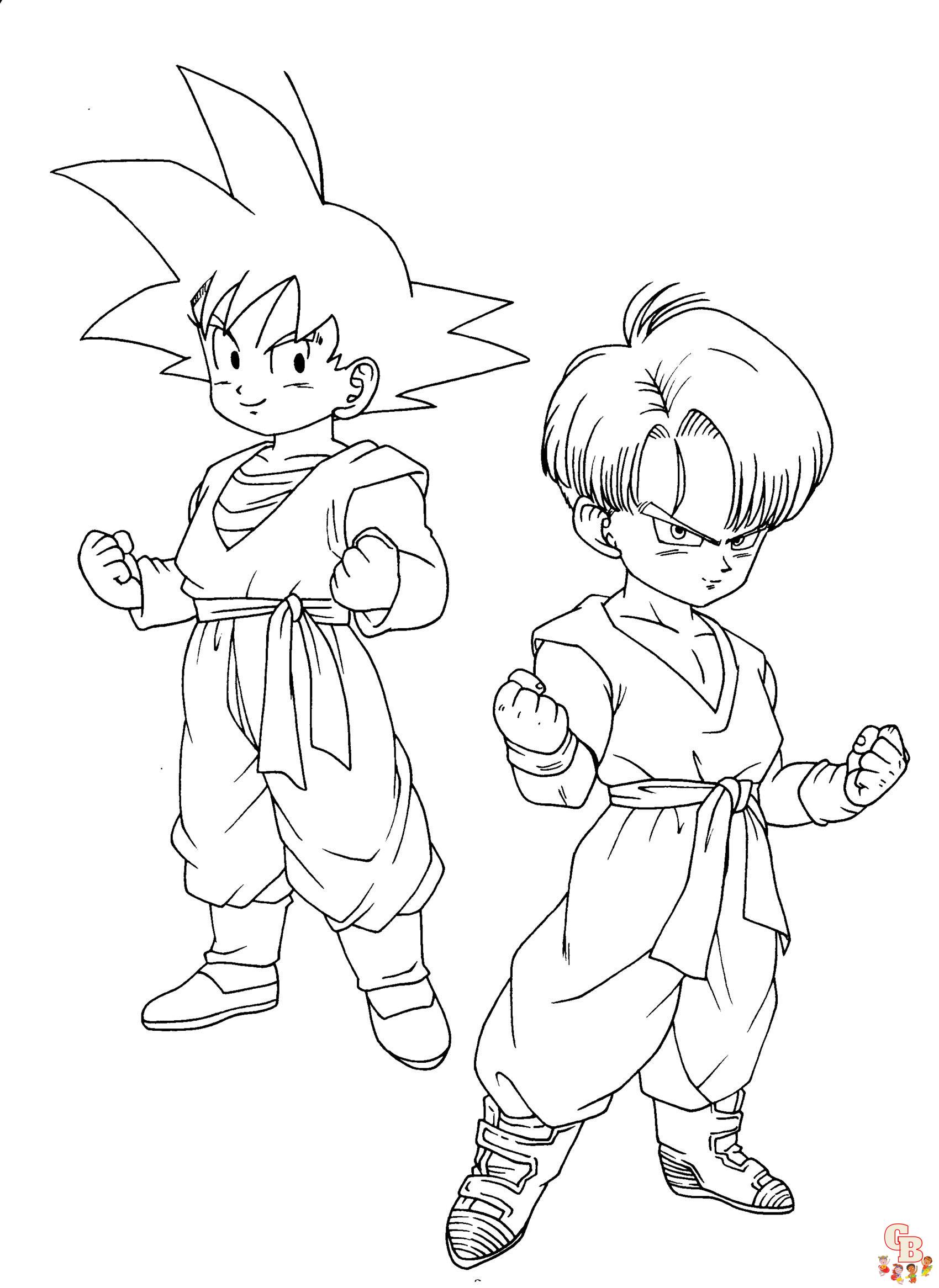 dragon ball z coloring pages trunks 2