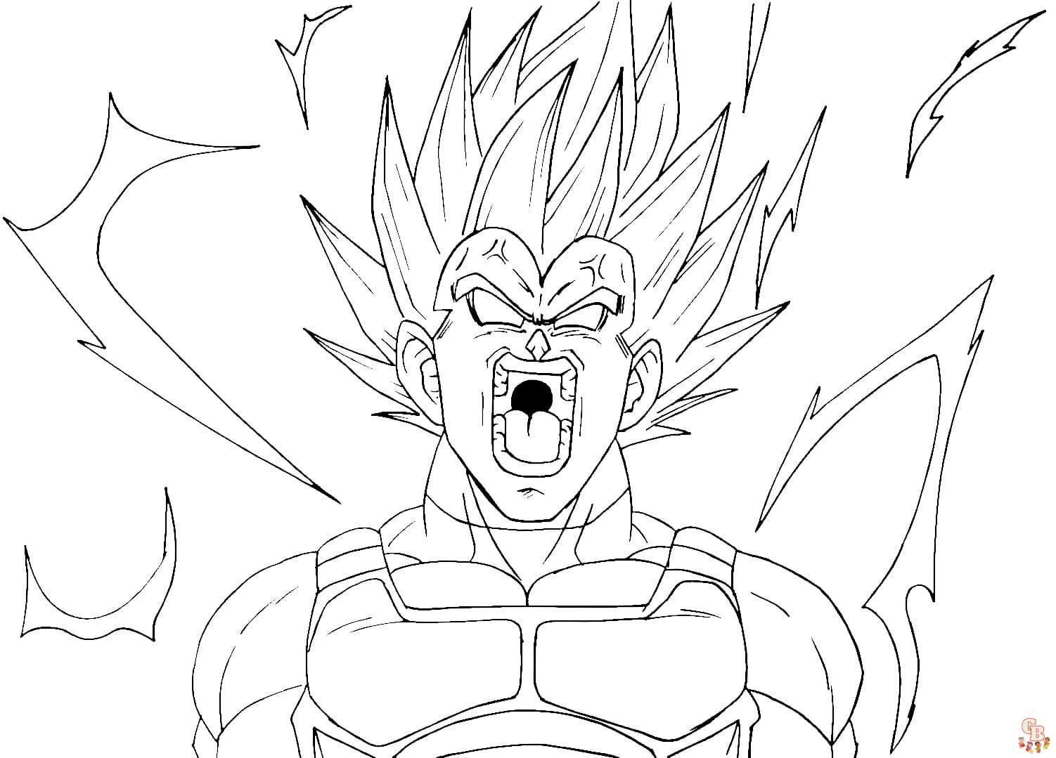 dragon ball z coloring pages vegeta 1