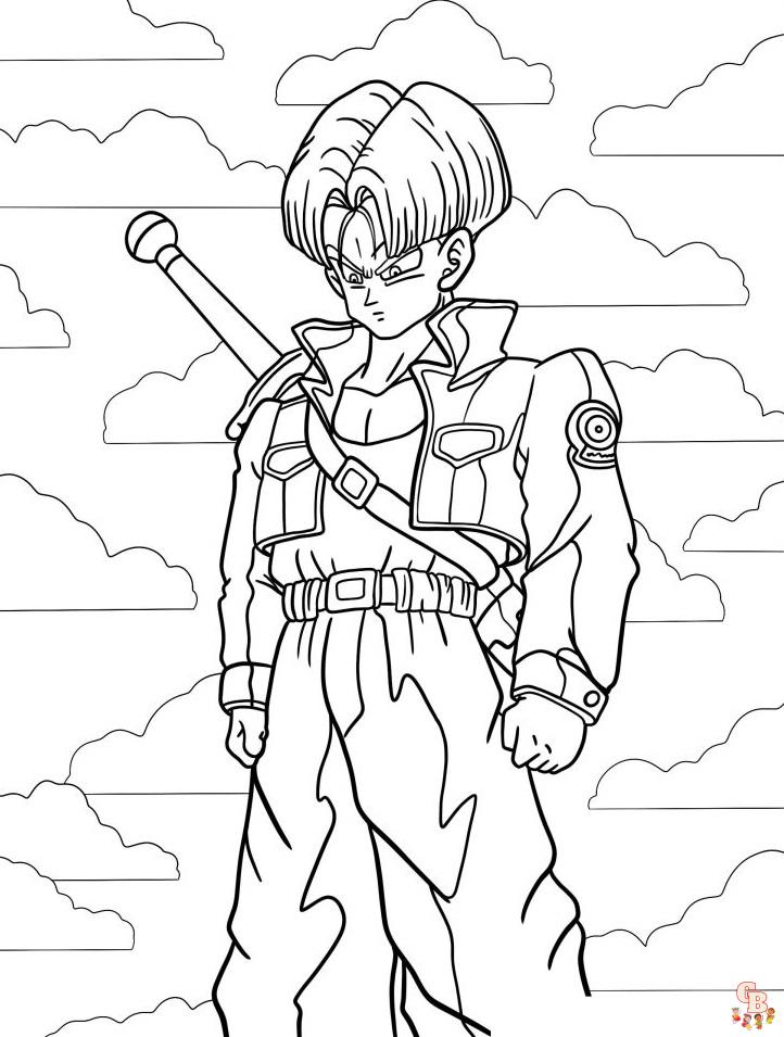 dragon ball z trunks coloring pages 1