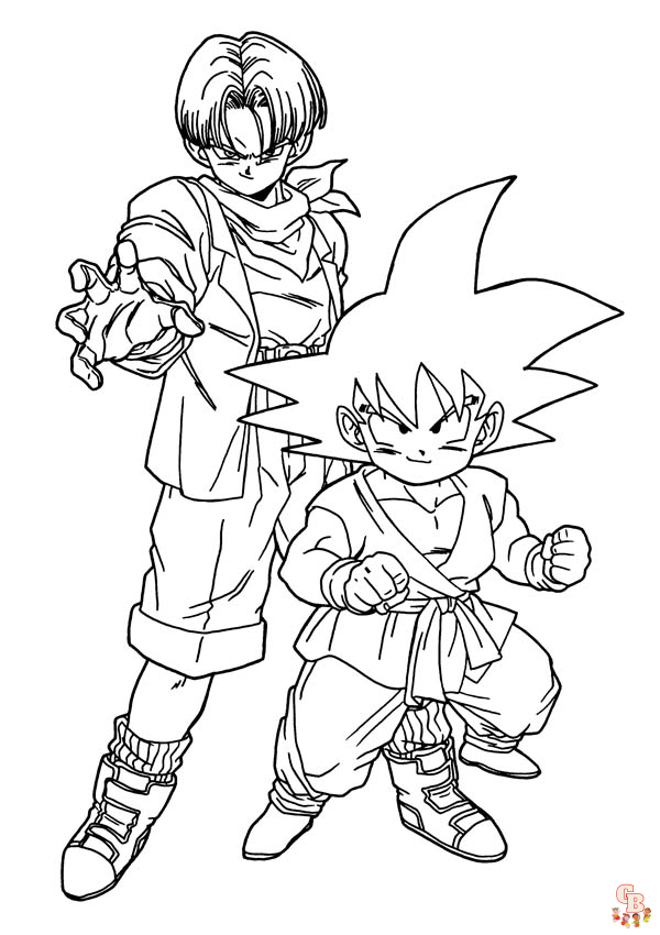 dragon ball z trunks coloring pages 1