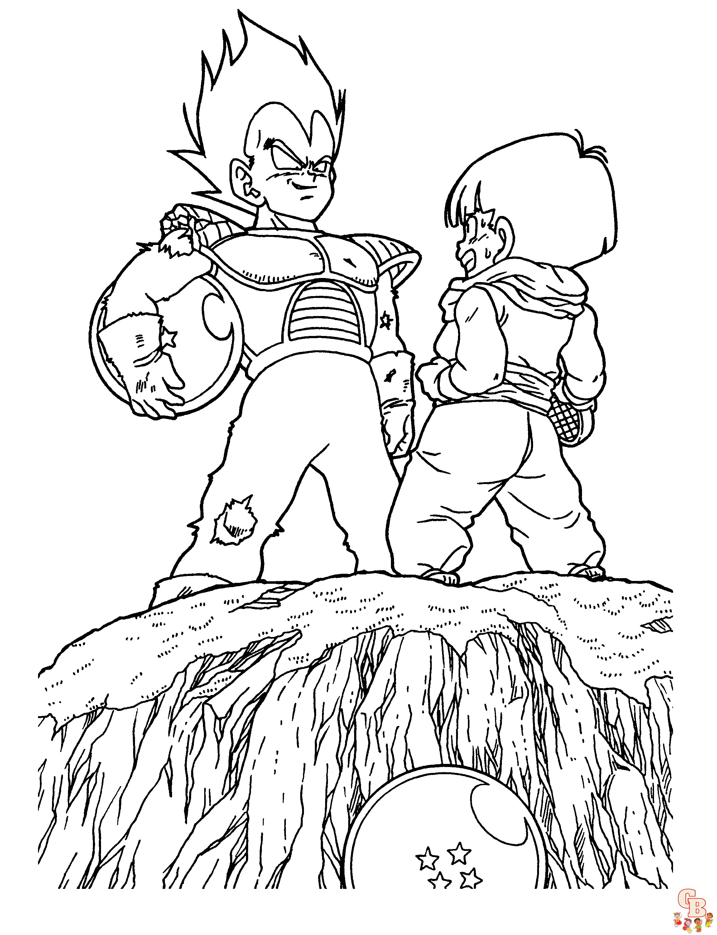 dragon ball z vegeta coloring pages