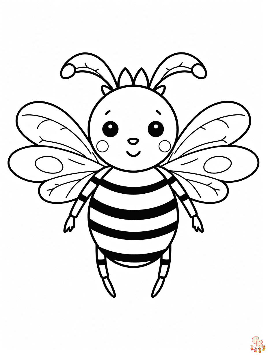 Bee coloring pages 2