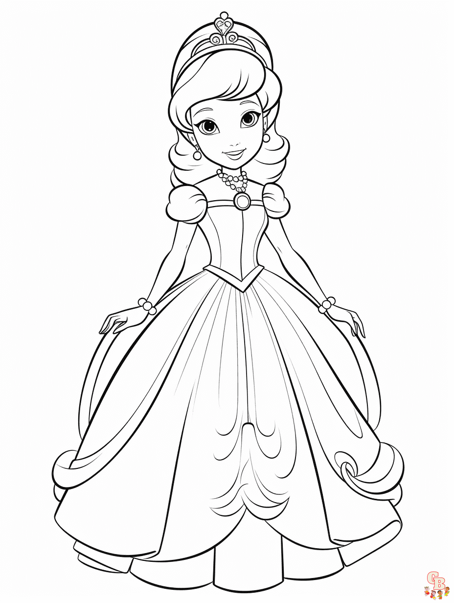 Cinderella Coloring Pages easy