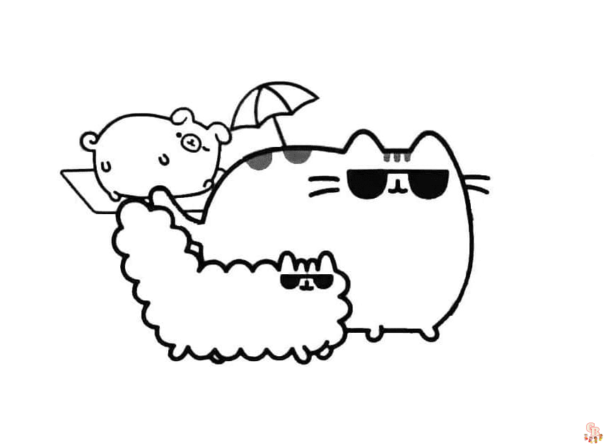 Cool Pusheen Coloring Pages 1