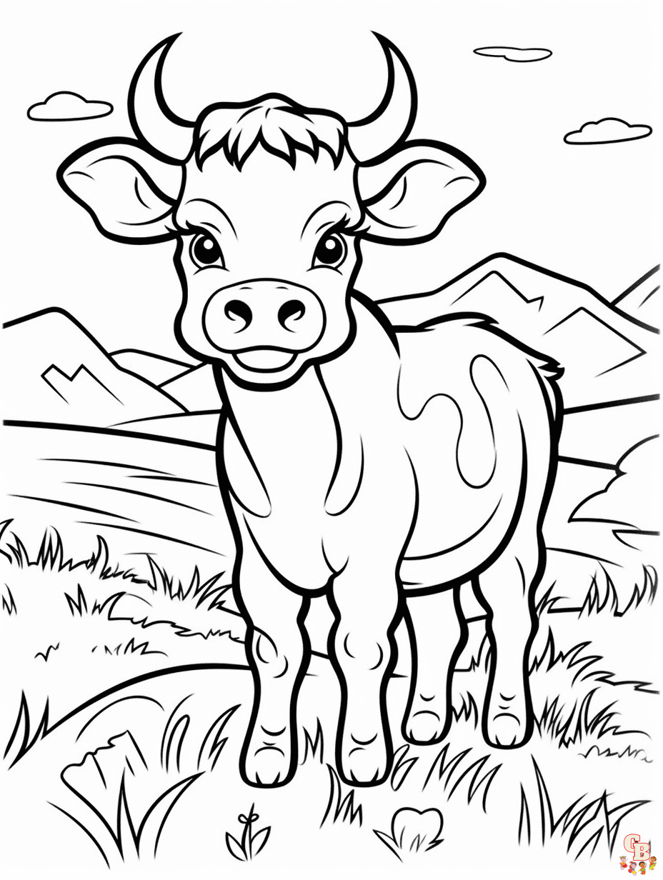 Cow coloring pages