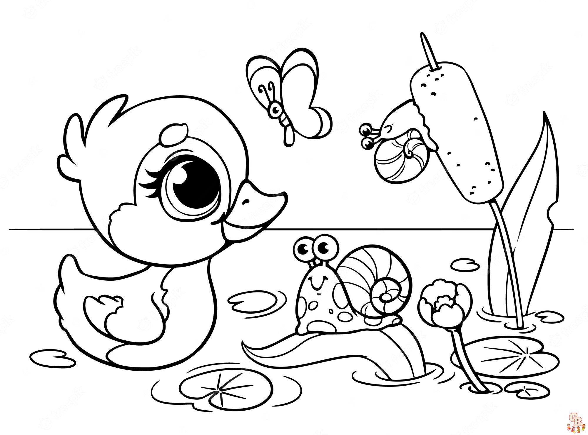 Cute Baby Duck coloring pages free