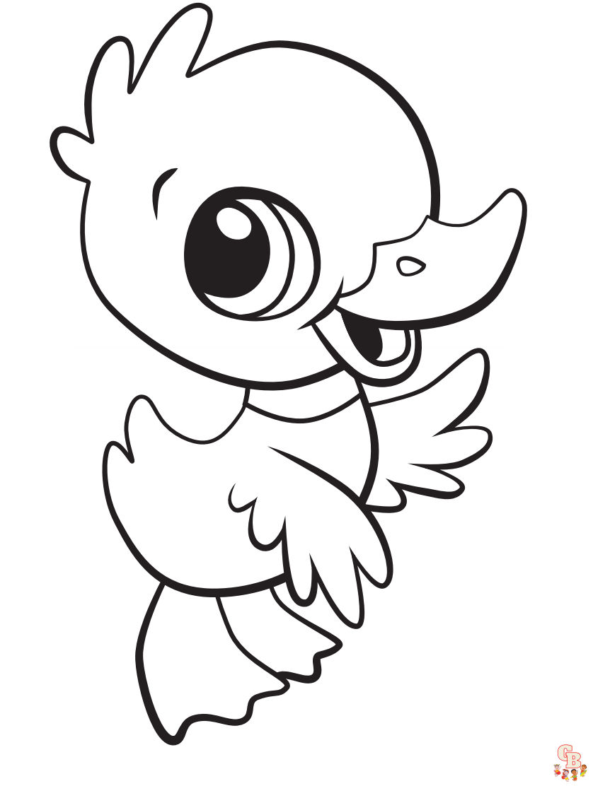 Cute Baby Duck coloring pages printable