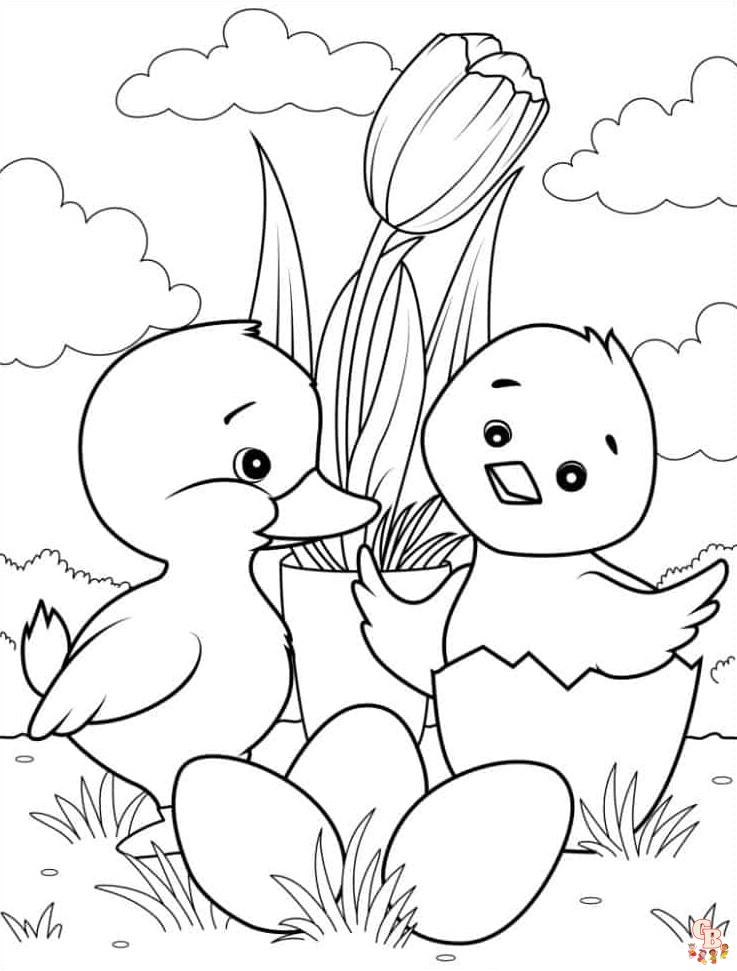 Cute Baby Duck coloring pages to print